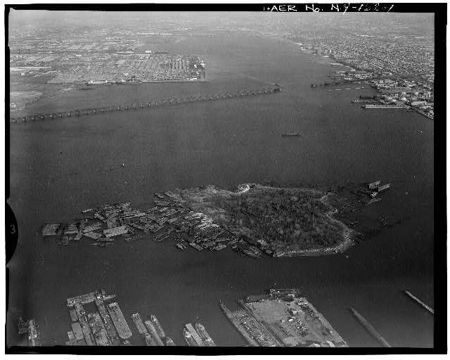 Shooter Island Newark Bay Staten Island NY 1930s Ships Graveyard Aerial