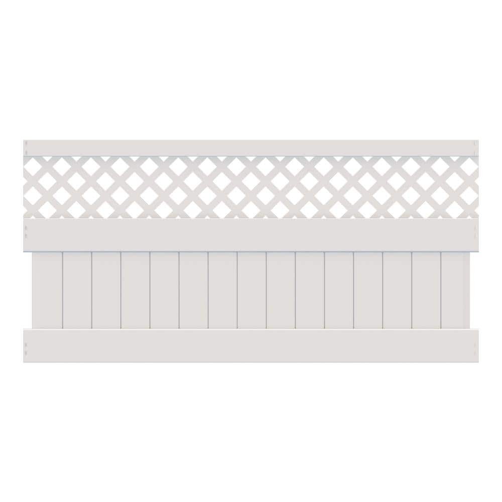 4ft x 8ft White Vinyl Privacy Fence Panel - Unassembled