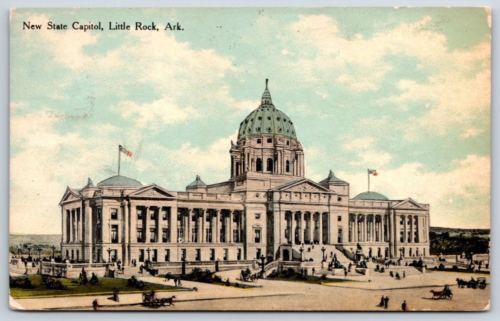 Postcard New State Capitol, Little Rock, Arkansas Posted 1910