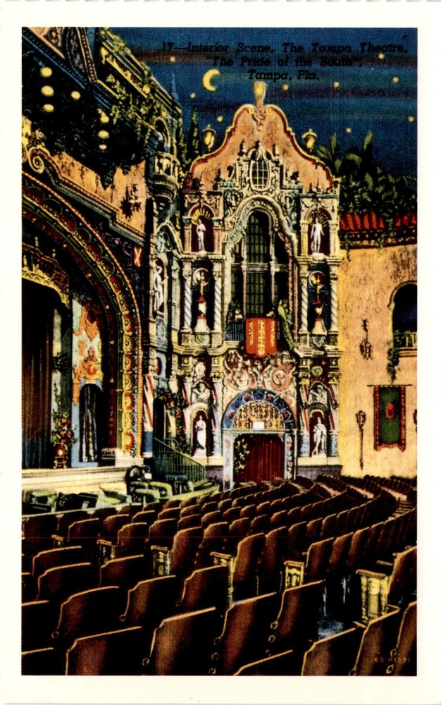 Tampa Theatre, Tampa, Fla, Curt Teich Postcard Collection, Lake County Postcard