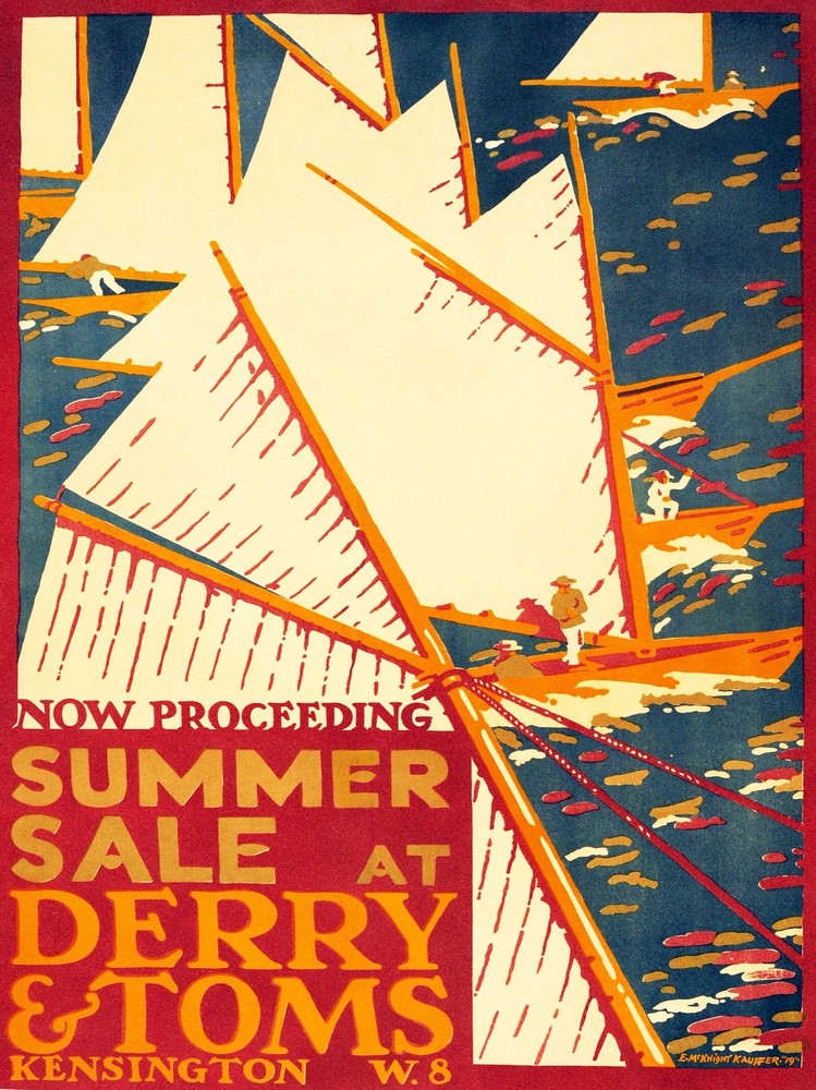 Decoration Poster.Home room art.Interior design.Summer Derry Toms Sailing.7174