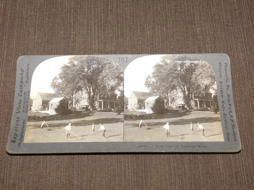 VINTAGE STEREOVIEW STEREOSCOPES CARD A GOOD TYPE OF AMERICAN HOME