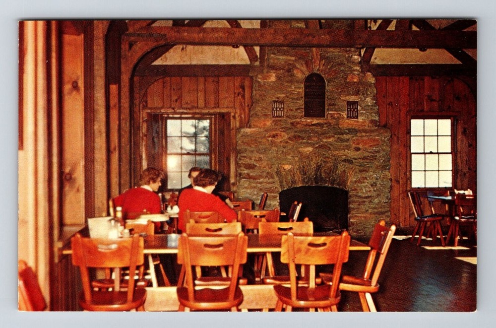 Mt Greylock MA-Massachusetts, Dining Room Bascom Lodge Vintage Postcard