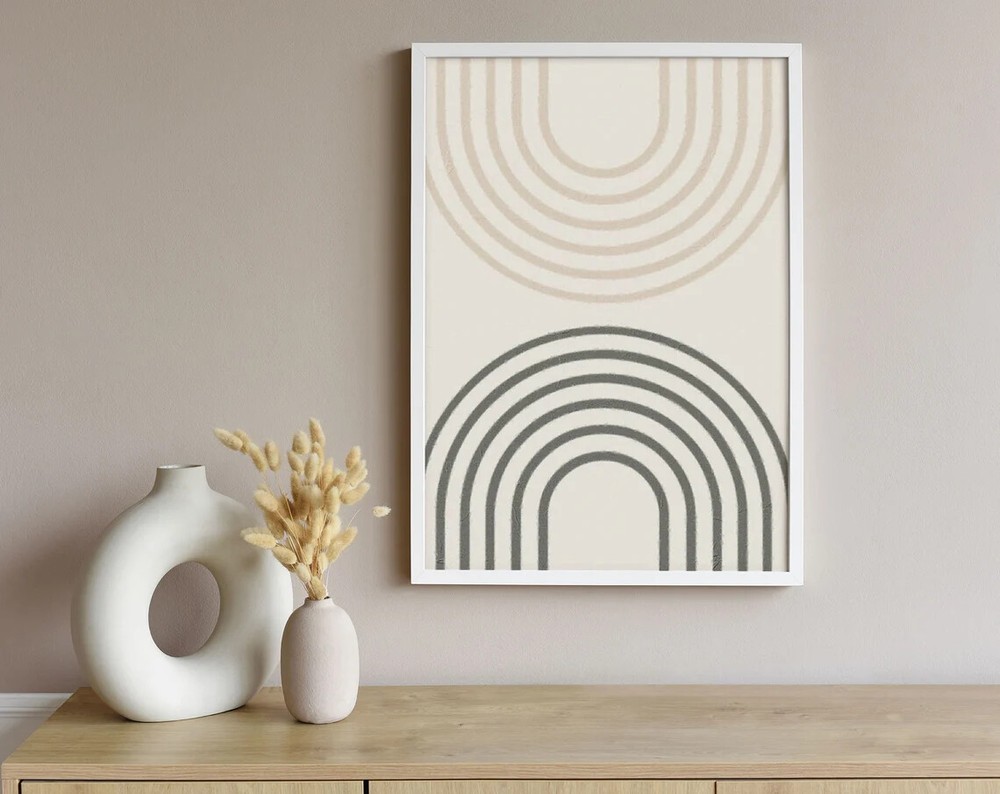 Symmetrical Arches Minimalist Poster in Premium Quality, Custom Sizes