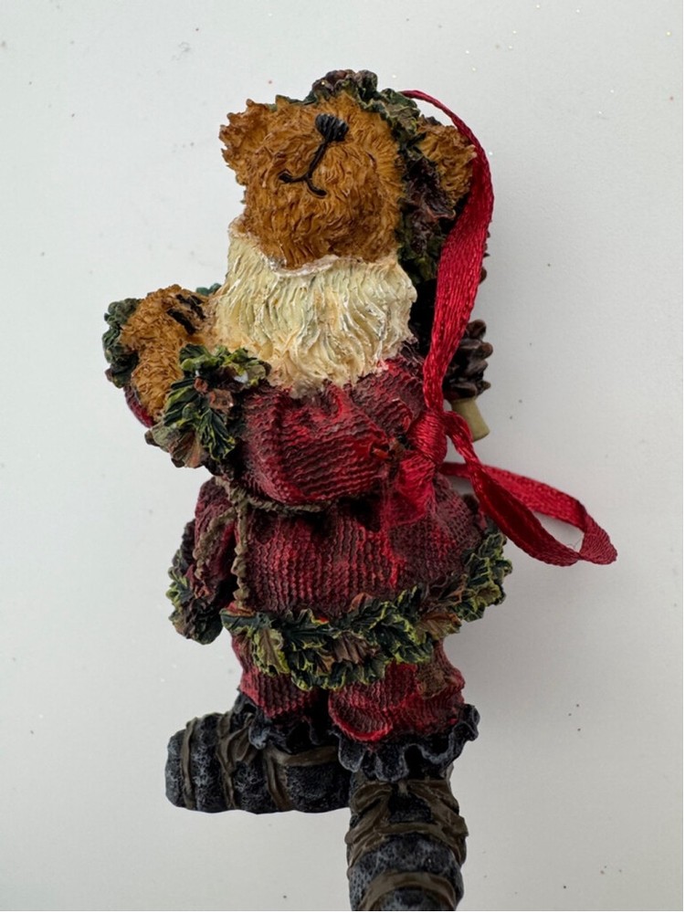 SANTA CLAUS-BOYDS BEARS RESIN  Ornament Red Brown