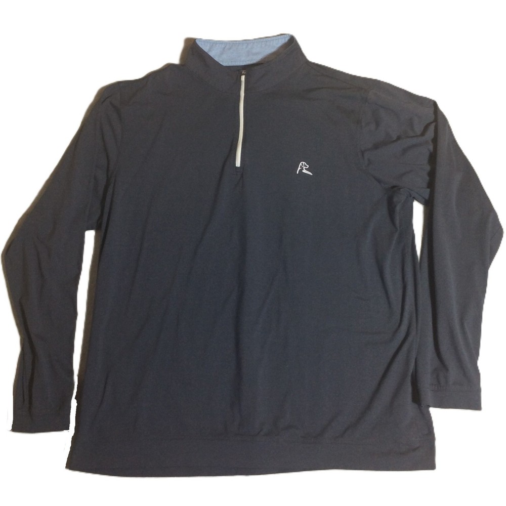 Rhoback 1/4 Zip Golf Performance Pullover Men's 3XL Gray Mock Neck Stretch Logo