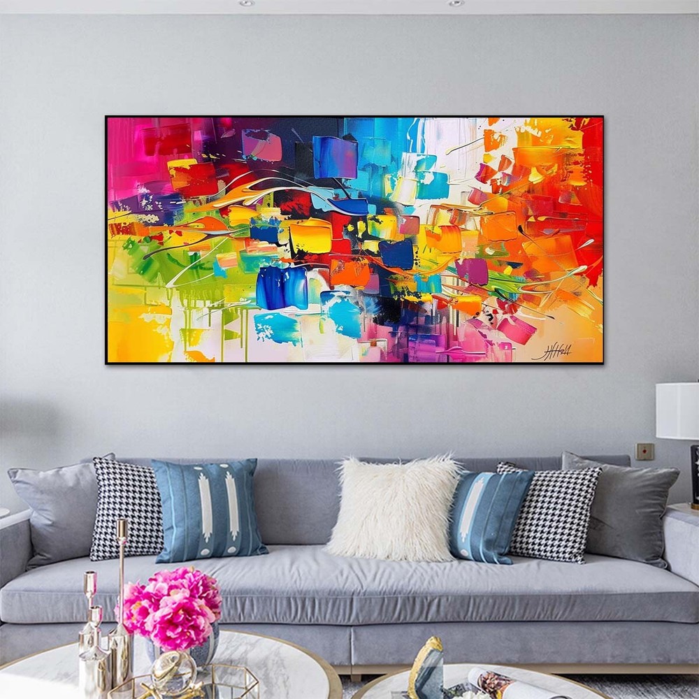 original Hand Painted Abstract Oil Paintings On Canvas Wall Art Home Decor red