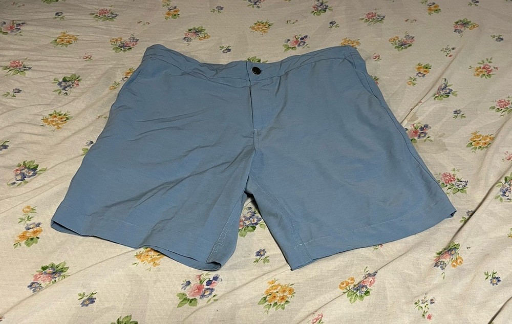 Faherty All Day Shorts Men 35 Blue Performance Stretch Drawstring Lightweight
