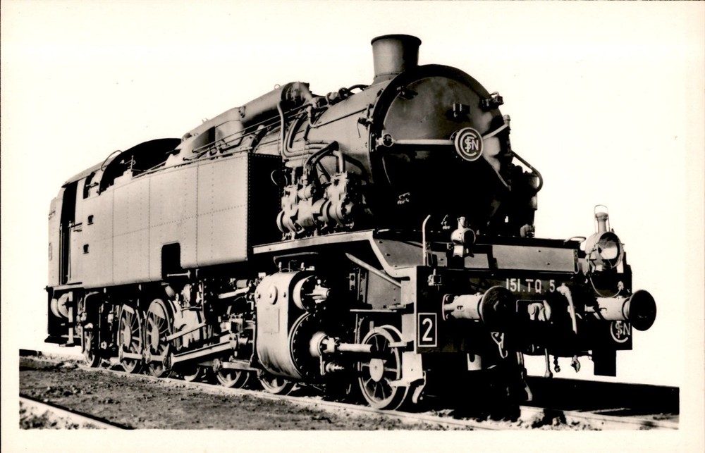 GA202 Original Photo LOCOMOTIVE-TENDER 151 TQ TANK-ENGINE 2-10-2 TRAIN ENGINE