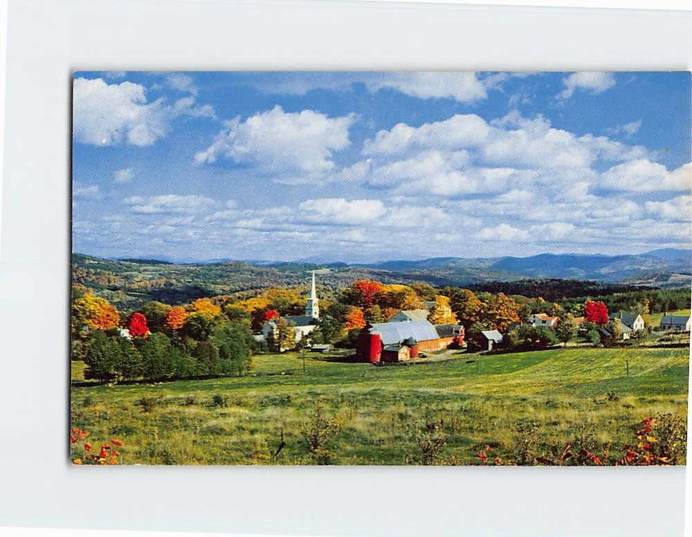 Postcard Autumn Scene in Peacham Vermont USA