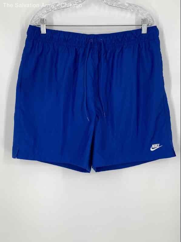 Nike Mens Blue Standard Fit Drawstring Waist Activewear Athletic Shorts Size L