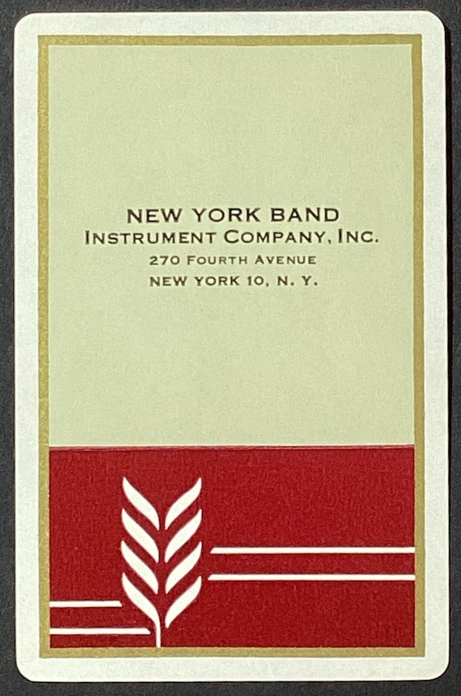 New York Band Instrument Co NYC Vintage Single Swap Playing Card 10 Hearts