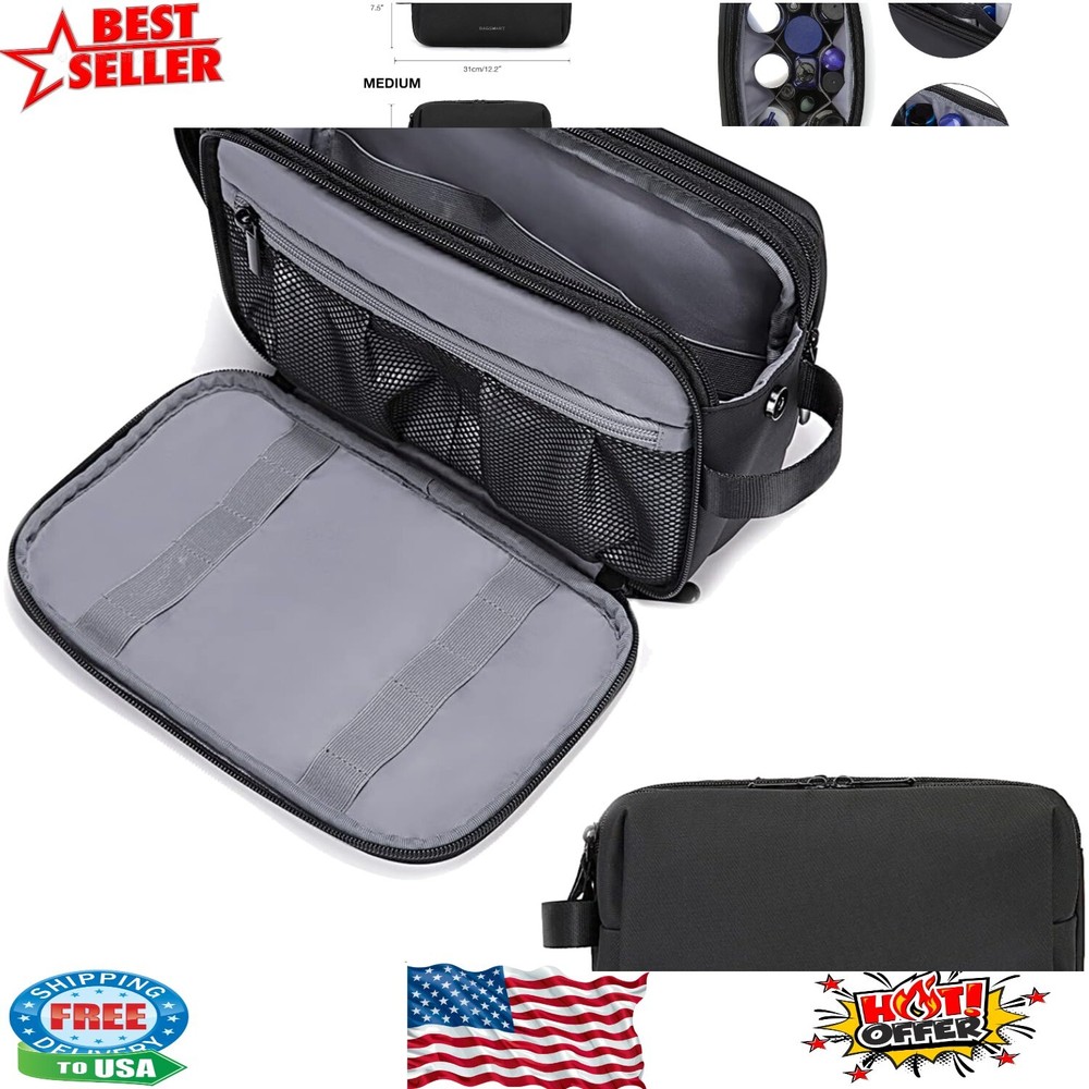 Sleek Dual-Zipper Travel Toiletry Organizer for Men in Large & Medium Sizes