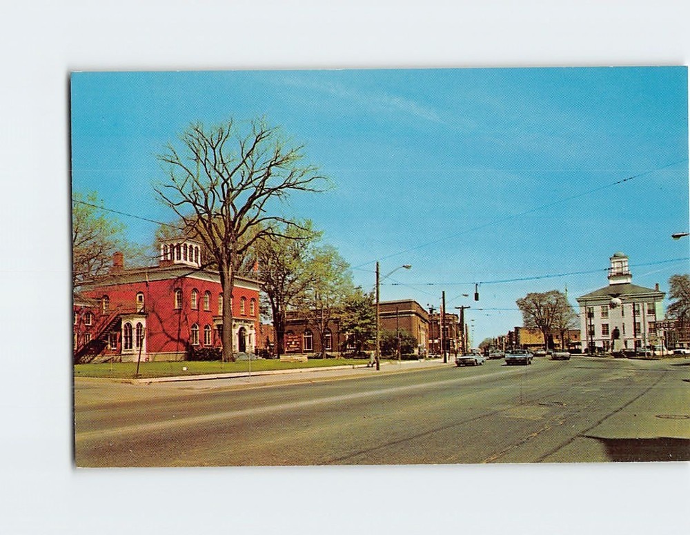 Postcard Main Street Looking West Batavia USA