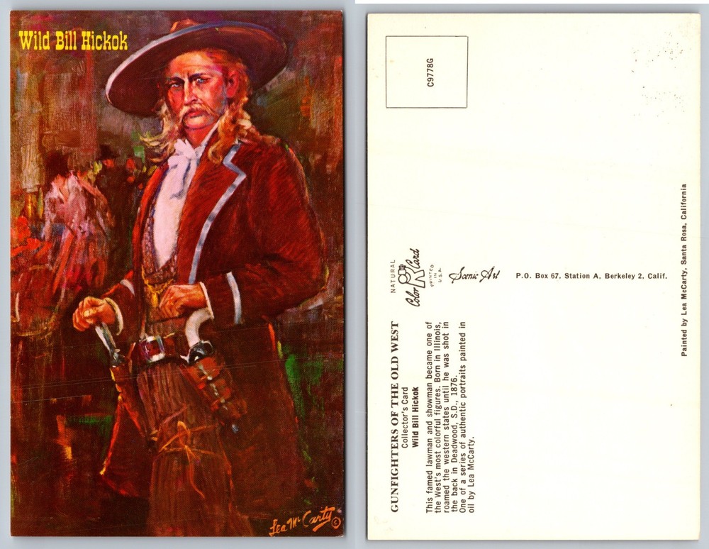 Wild Bill Hickok Gunfighter Old West Postcard