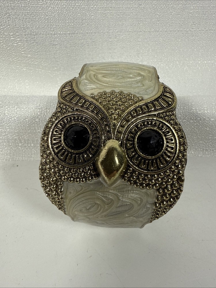 Chunky Clamper Owl Bracelet Gold Tone Metal Hinged Cuff Fashion Boho Jewelry