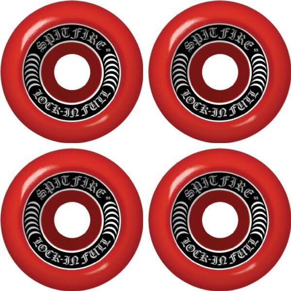 Spitfire Wheels Formula Four Lock-in Full Red Skate Wheels 55mm 99a (Set of 4)