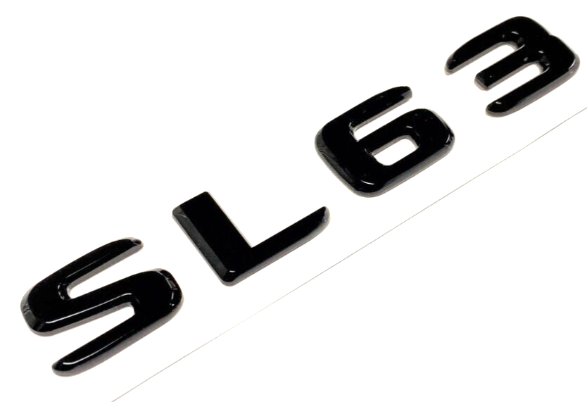 GLOSS BLACK SL63 FOR MERCEDES REAR TRUNK EMBLEM BADGE NAMEPLATE DECAL NUMBERS