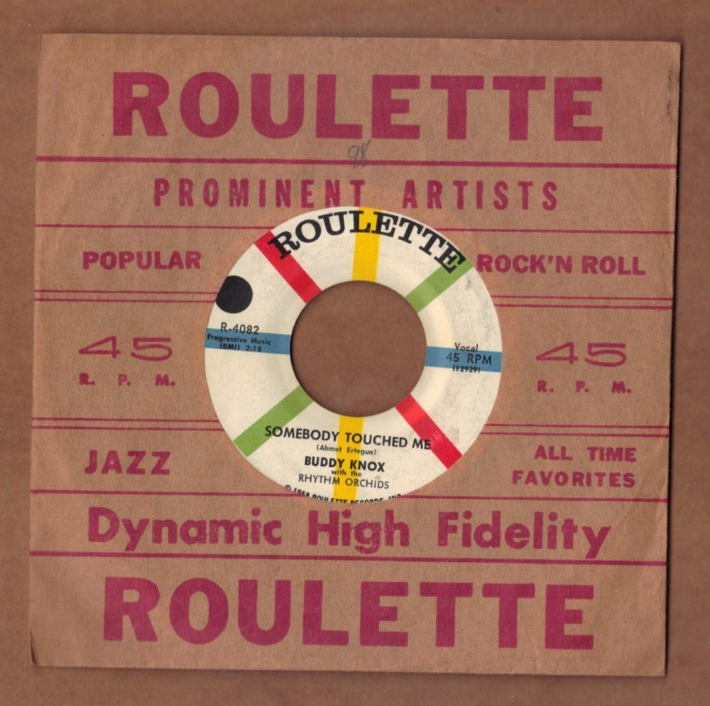 BUDDY KNOX - Somebody Touched Me + C'mon Baby - ROULETTE 50s rocker 45