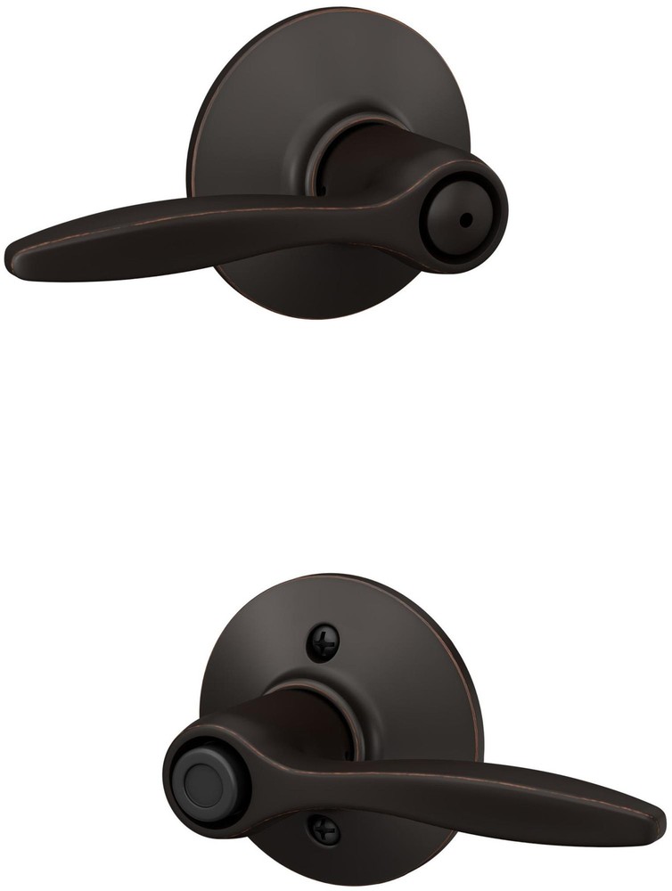 Schlage F40-DEL Delfayo Bronze Privacy Door Lever Set for Enhanced Security