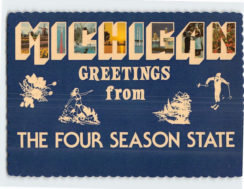 Postcard Scenes & Views Greetings from Michigan USA