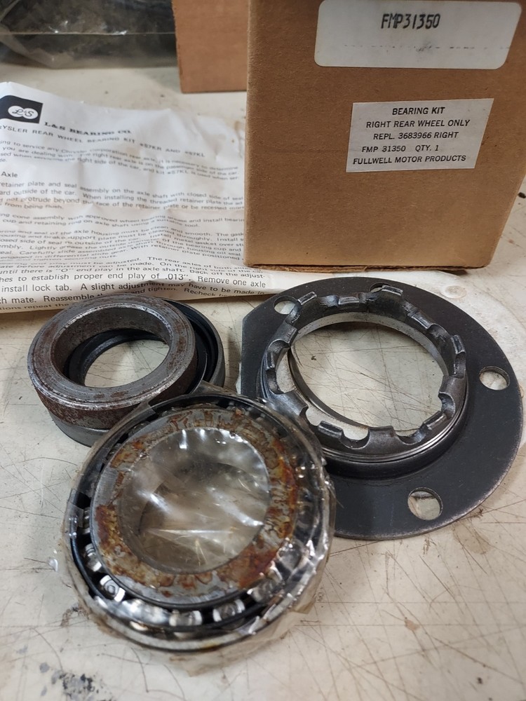 Vintage 1965-70 Dodge Plymouth Cuda 8 3/4 & Dana 9 3/4 Rear Axel Bearing Kits NOS Mopar