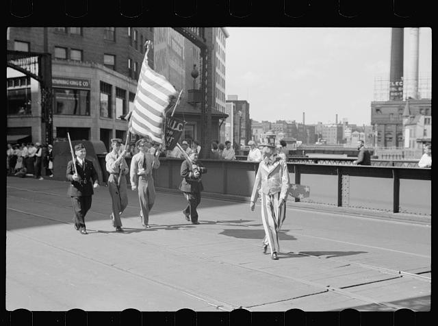 Milwaukee Wisconsin 1939 Letter Carriers Convention Parade Flag Bearers