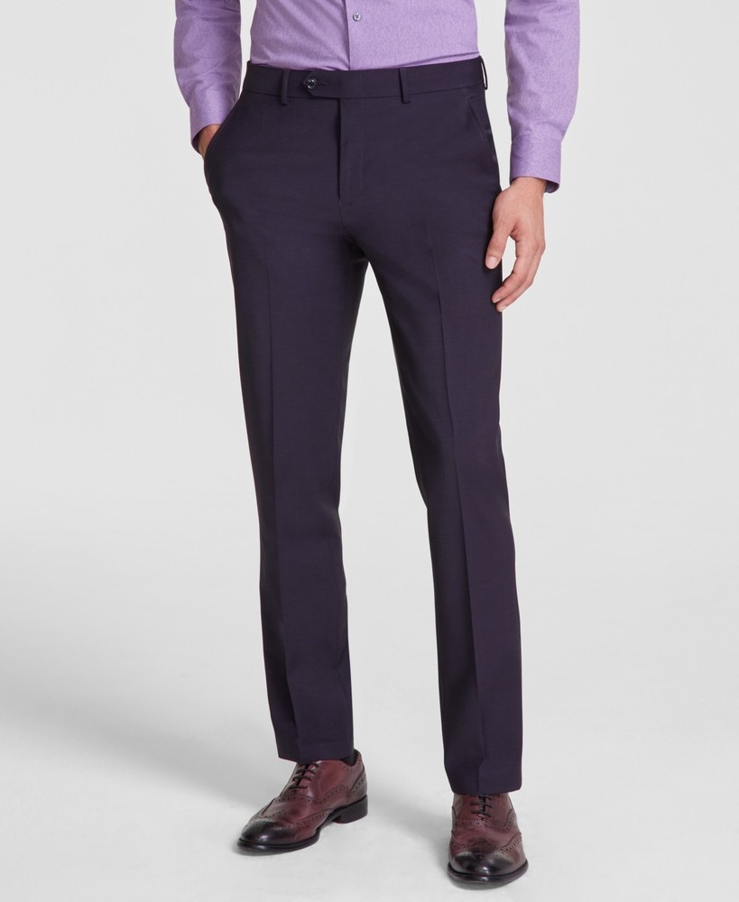 Bar III Men's Purple Slim-Fit Wool-Blend Suit Pants Size 32W 30L