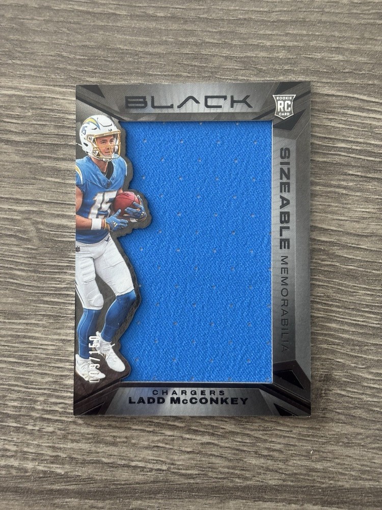 2024 Panini Black - Sizeable Rookie Memorabilia Ladd McConkey #SR-18 /150 (RC)