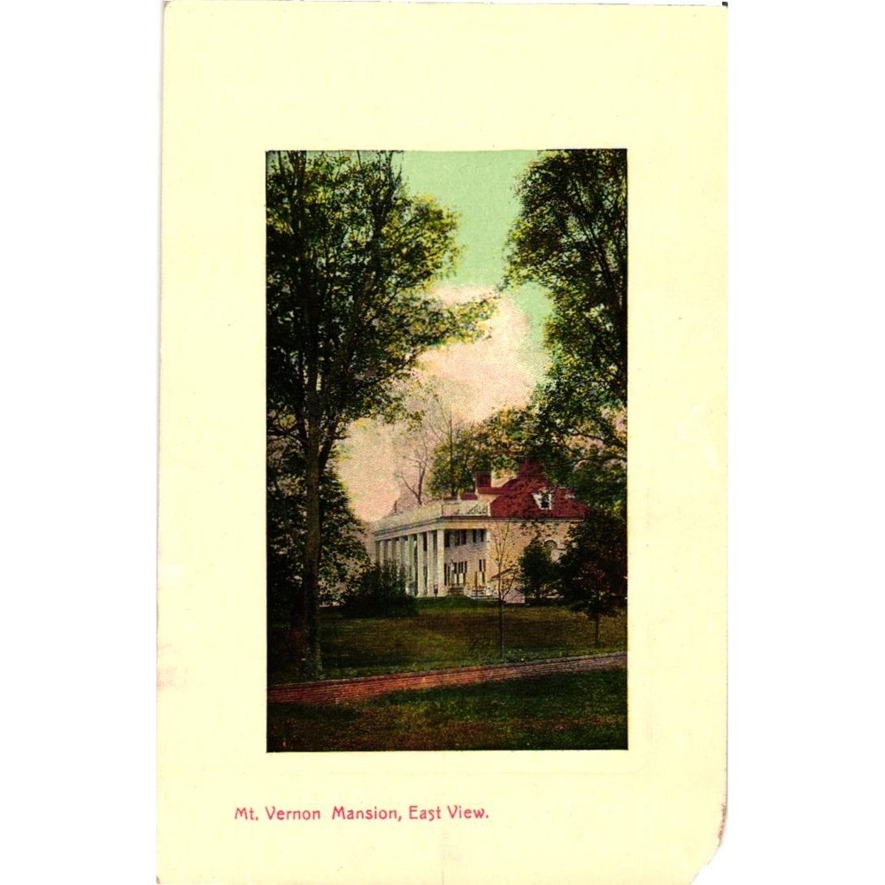 Vintage Mt Vernon Mansion East View Postcard Leet Bros Washington DC Unposted