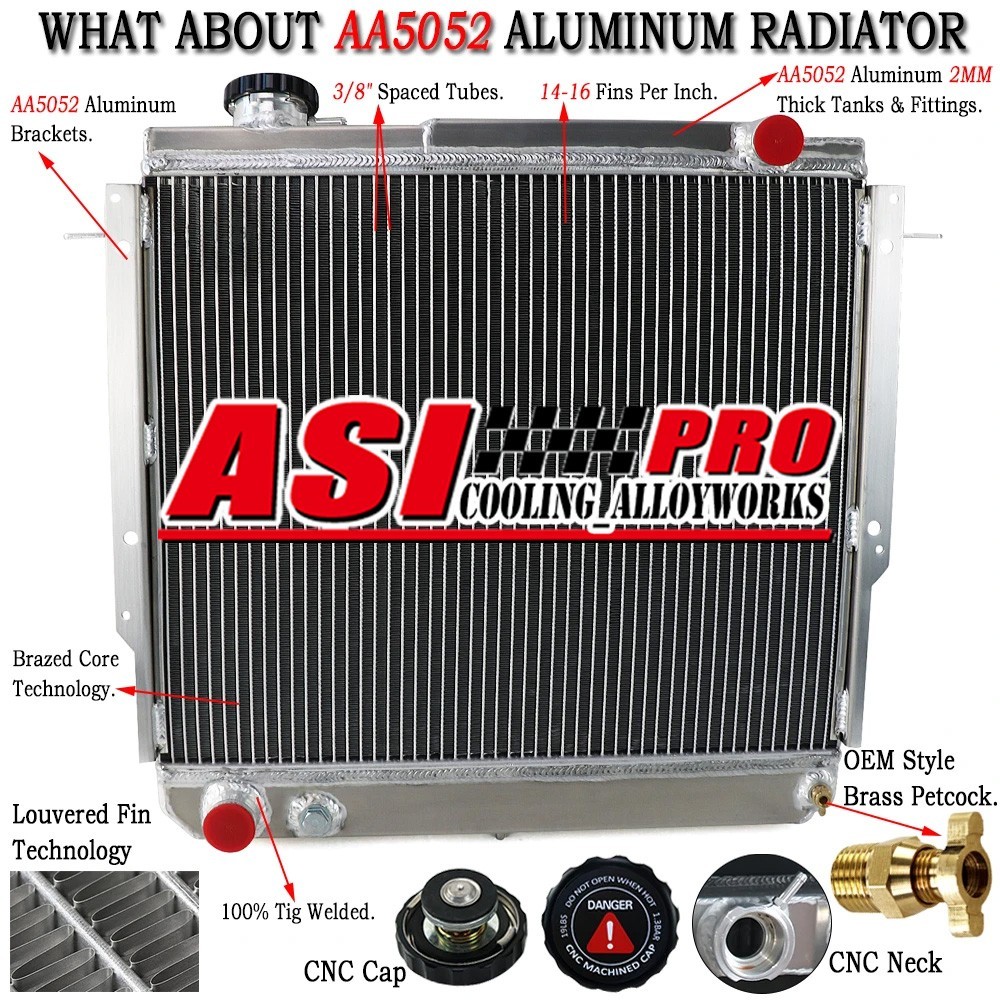 3Row Aluminum Radiator for 84-96 Jeep Cherokee Wagoneer 86-92 Comanche 2.5 2.8L