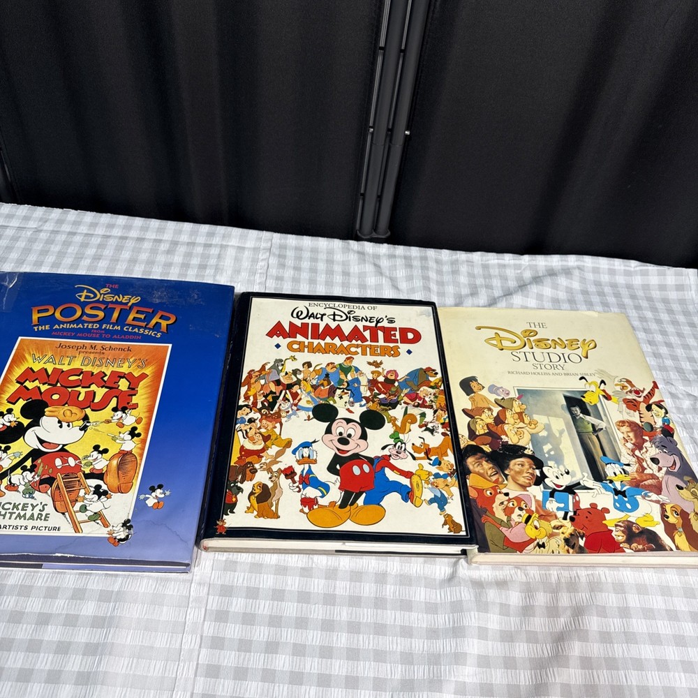 Lot Of 3 Disneyana Vintage Books- Animated Char, Studio Story, & Film Classics