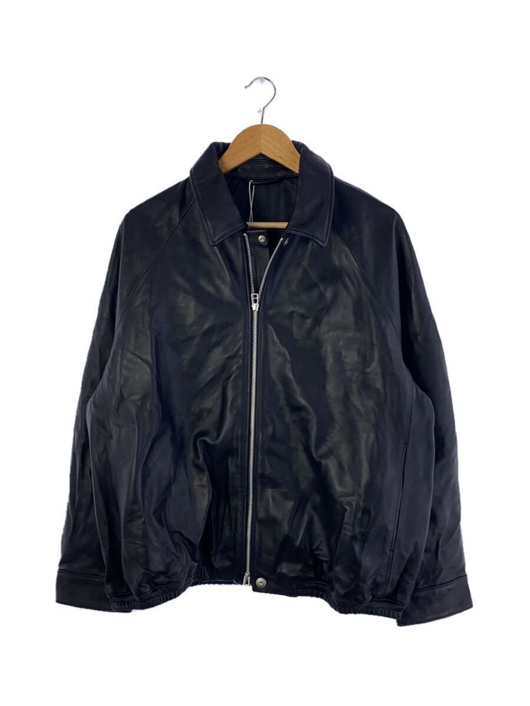 Studious Black Sheepskin Leather Blouson Jacket Plain Style 115250012 171