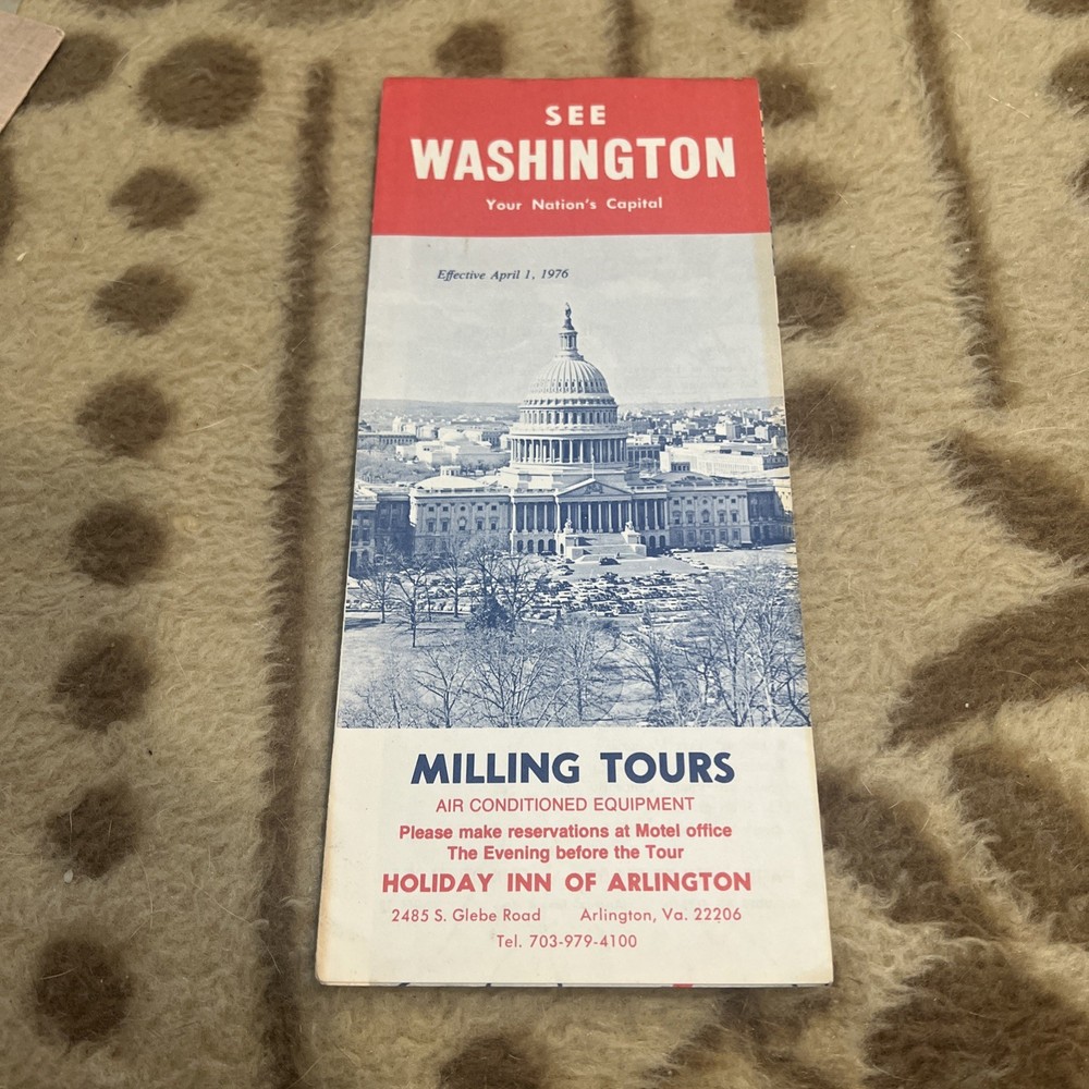 Vintage See Washington Your Nations Capital Milling Tours Travel Brochure