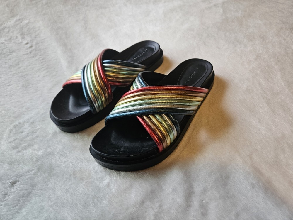 EUC Womens Aerosoles Lina Rainbow Sandals Slip-On Slides Size 11