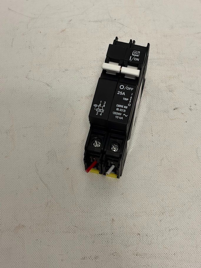 Used-QL18KM25-CBI Mini Circuit Breaker, 2 Pole, 25AMP, QL-1(13)-DM-KM-25A