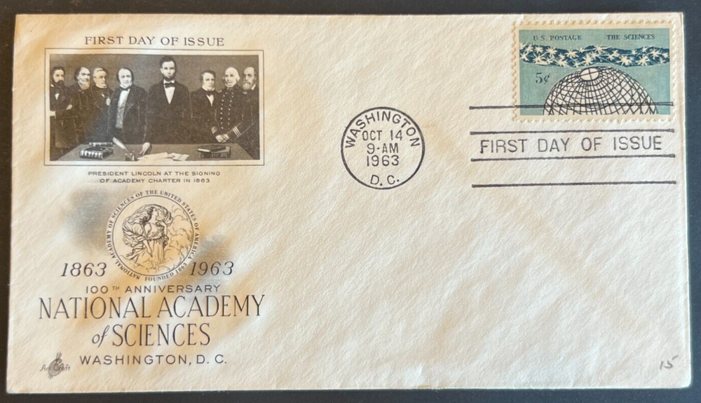 NATIONAL ACADEMY OF SCIENCES #1237 OCT 14 1963 WASHINGTON DC FDC BX6-image