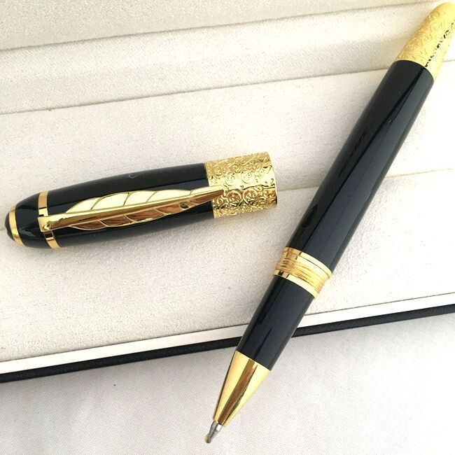 Deluxe Writers Series Black Color - Gold Clip 0.7mm Rollerball Pen No Box