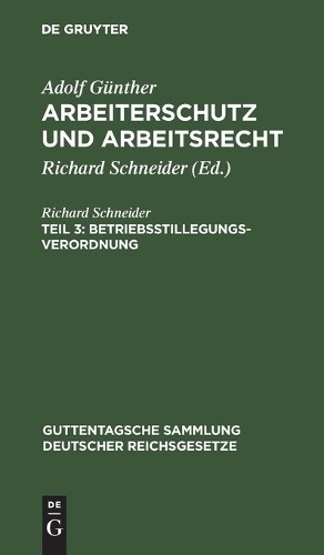 Richard Schneider Betriebsstillegungsverordnung (Hardback)Another great item from Rarewaves USA | Free delivery!