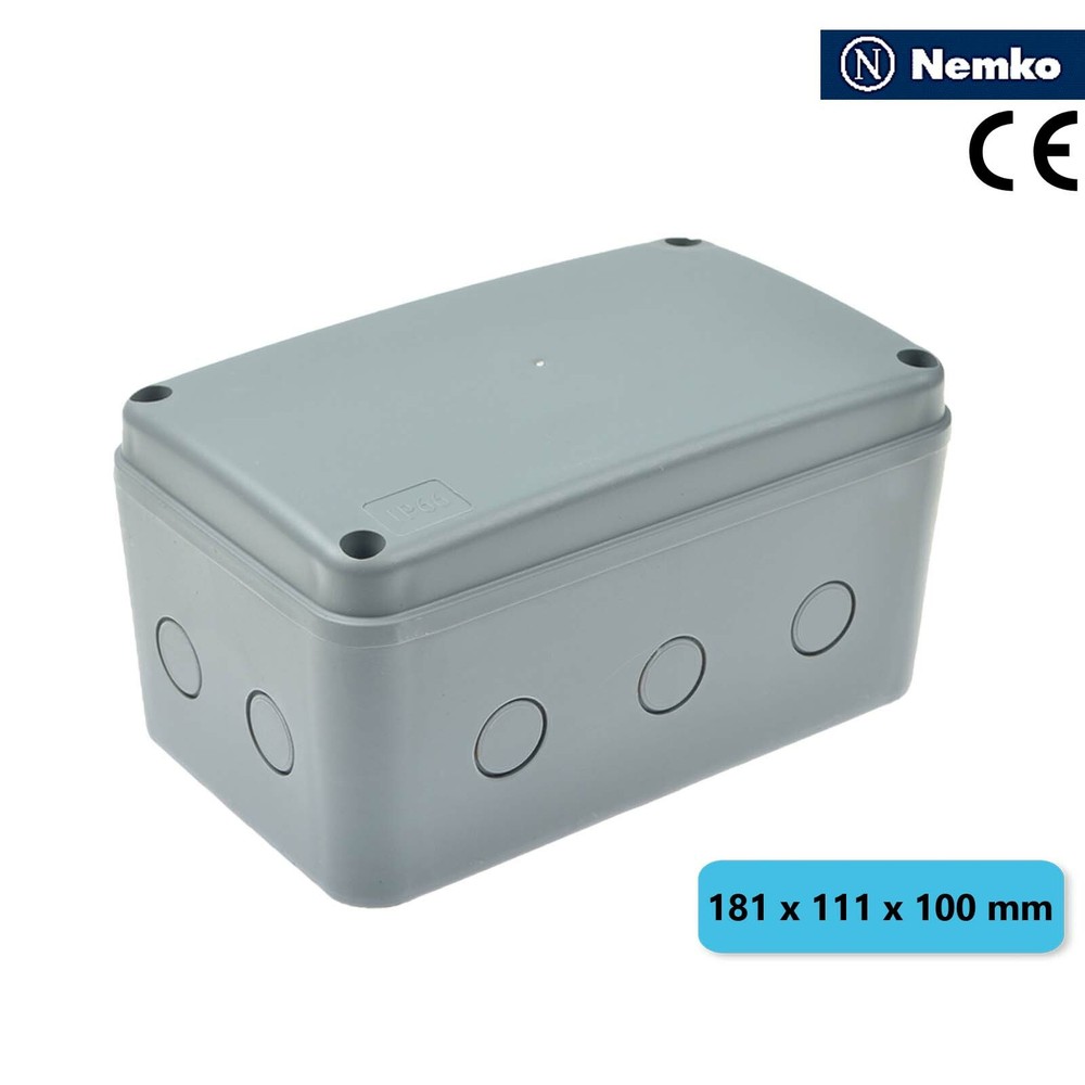 IP66 Waterproof Electrical Junction Box Enclosure Case ABS 181 x 111 x 100mm-image
