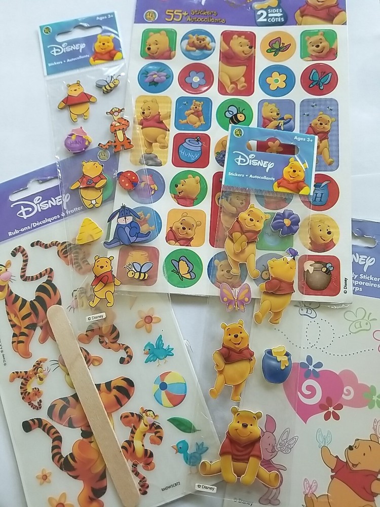 Lot of 5 Winnie The Pooh Sealed Sticker SHEETS Sandylion Acid Free Scrapbooking-image