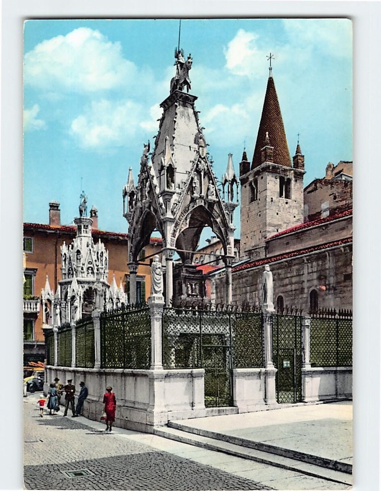 Postcard Tombs of the Scala Family Verona Italy