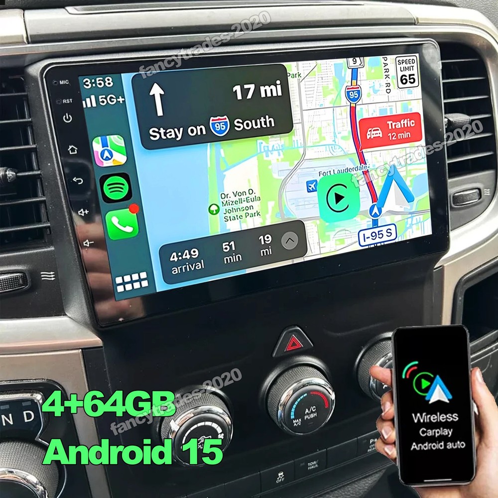 ANDROID 15.0 CARPLAY FOR 2014-2018 DODGE RAM 1500 2500 3500 CAR STEREO RADIO GPS