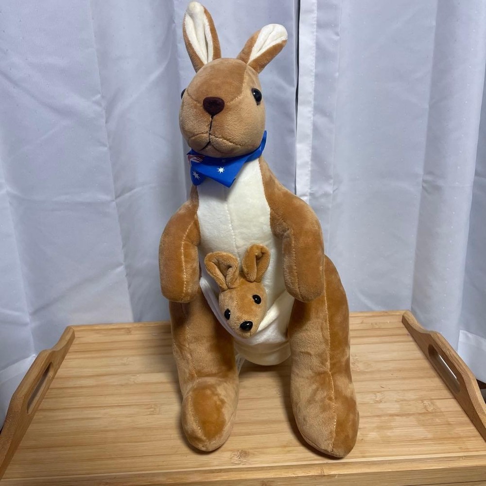 Kangaroo plush toy parent and child #2f80b4