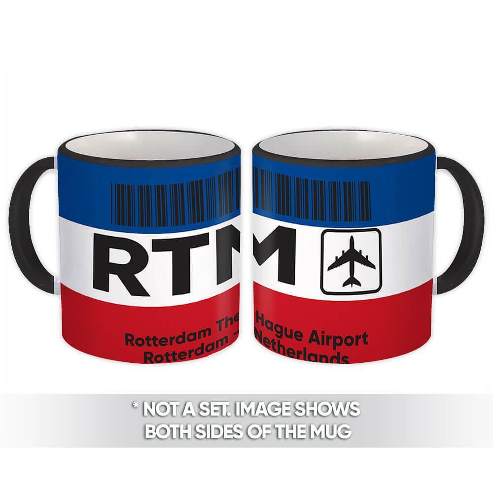 Gift Mug : Netherlands Rotterdam The Hague Airport RTM Travel Airline Pilot