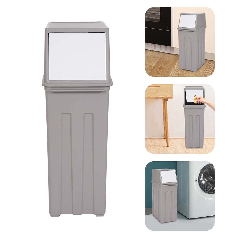 30L/8Gal Trash Can, Slim Trash Can with Lid, Tall & Narrow Trash Bin For Kitchen