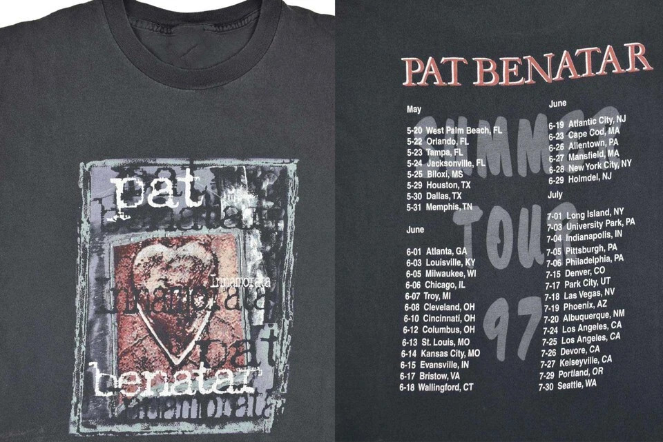 1997 PAT BENATAR Tour Classic Black Cotton Unisex T-shirt S-5XL