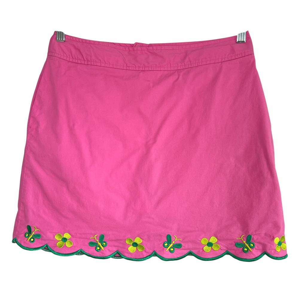 Vintage Lilly Pulitzer Womens Adjustable Skort Flowers Butterflies Sz 8 Coastal