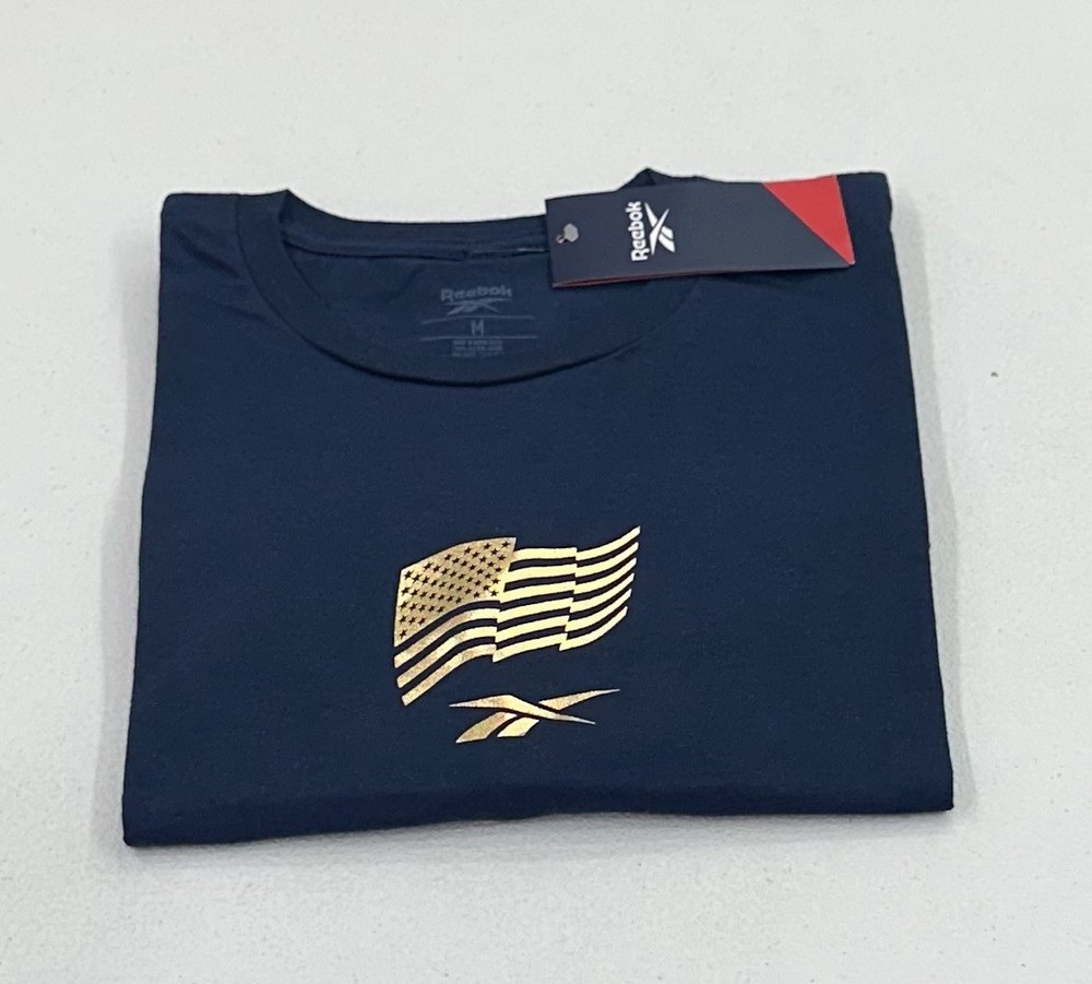 Reebok Men's Regular Fit Short Sleeve Graphic T-Shirt, Navy, Size M