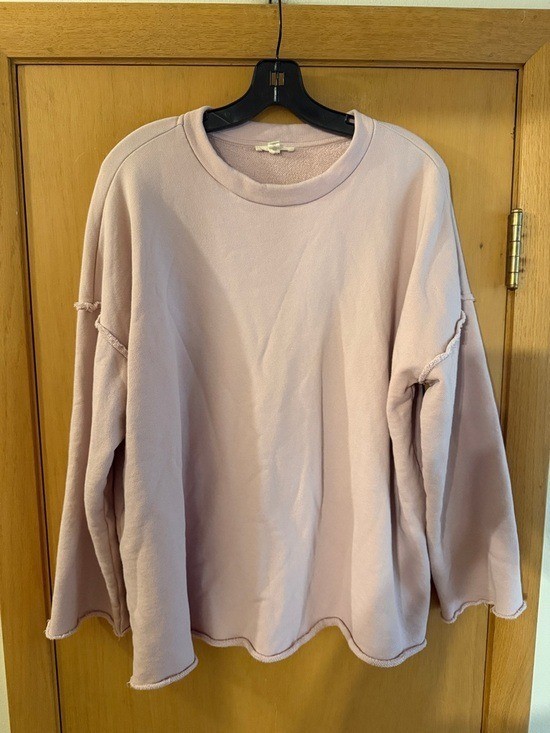 Eileen Fisher Women’s Drop Sleeve Organic Cotton Sweatshirt Pink Size XL